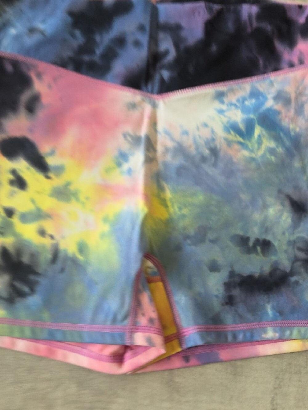 Balance Athletica Tie-Dye Pink Purple Yellow Athletic Shorts - Picture 11 of 11